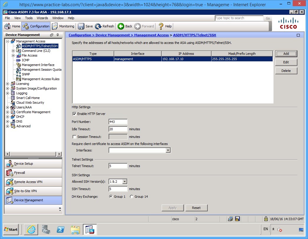 Practice Labs screenshot.